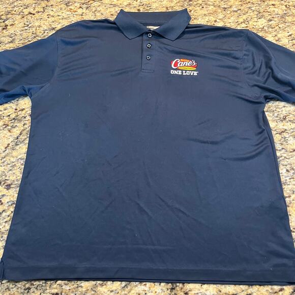 Raising Cane's Employee Shirt Men Large One Love Dark Color Short Sleeve Polo - Picture 2 of 12